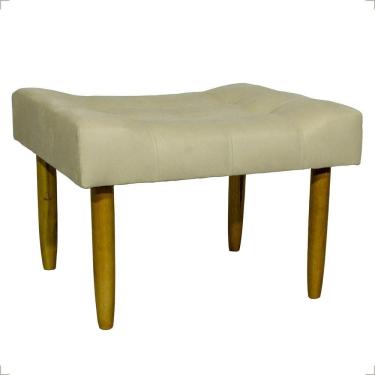 Imagem de Puff Decorativo Confortável Retangular Para Sala Recepção Quarto Requinte Suede Cores Pés Palito