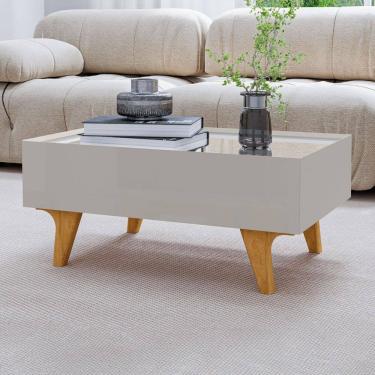Imagem de Mesa de Centro Camille 1 Gaveta com Espelho Off White - Pnr Móveis