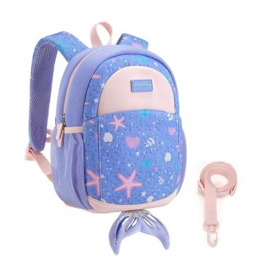 Imagem de Mochila infantil mommore Mermaid Neoprene com coleira infantil 2-4Y