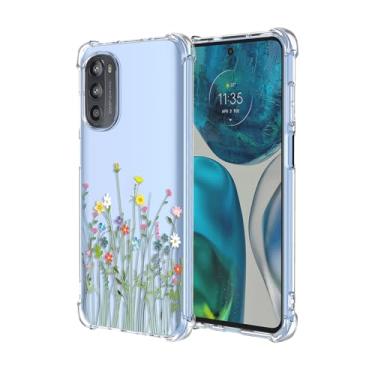 Imagem de OEURVQO Capa para Moto G72 com estampa floral transparente de TPU macio à prova de choque antiarranhões capa protetora para celular para Motorola G72 (pequenas flores silvestres)
