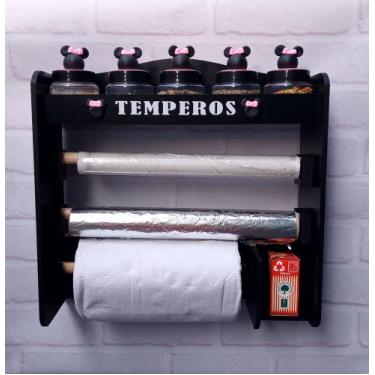 Imagem de Porta temperos Minnie porta condimentos com 5 potes decorados - Art Fa