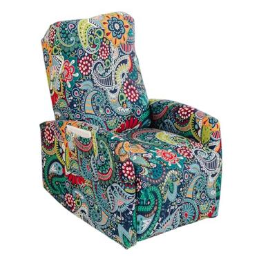 Imagem de CRFATOP Capas para cadeira reclinável, 4 peças, impressas, pequenas capas reclináveis com bolso, capas reclináveis de sofá para Home Theater, 1 assento reclinável, capa de sofá para crianças, cães