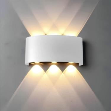 Imagem de Arandela de parede meia lua externa branca 6 fachos 3000k embuled