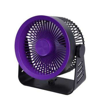 Imagem de Inmorven Ventilador de mesa portátil - Ventilador pessoal de 17 cm com 5 velocidades, inclinação de 360°, bateria recarregável por USB para casa, escritório, dormitório e viagens
