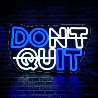 Imagem de JGHTURIE Letreiro De Neon Don'T Quit, Led Para Decoração Parede, Azul E Branco, Iluminação Quarto Meninas Elegantes, Alimentado Por Usb
