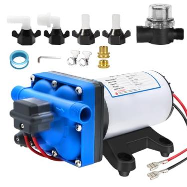 Imagem de HuanQiuSensmart Bomba D'Água Automática T42 12 V Cc Para Rv, Diafragma Autoescorvante, 5,0 Gpm, 70 Psi, Com Interruptor De Pressão E Filtro Reforço Cozinha, Banheiro, Trailer, Jardim