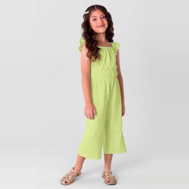 Imagem de Macacão Infantil Menina em Malha Verde - Mundi