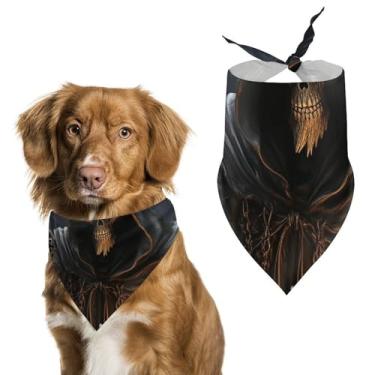 Imagem de Cachecol Grim-Reaper impresso para animais de estimação cachecol triangular de poliéster - Tamanho único (70 x 30 cm)