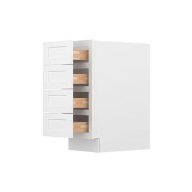 Imagem de Furinno Armário de cozinha com base de gaveta coqueteleira com 4 gavetas, pronto para montar, 61 cm P x 38 cm L x 87 cm A, branco