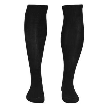 Imagem de Kit 2 meião de futebol preto calcanhar atoalhado preto - T BAZAR