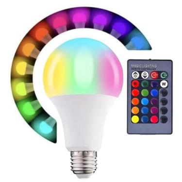 Imagem de Lâmpada Led Colorida 10w Bulbo Rgb+w Controle Remoto E27 Biv - Brisa, 