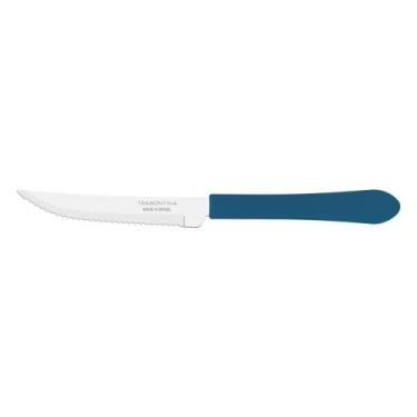 Imagem de Kit 24 Faca Churrasco Tramontina Leme Inox Azul Oceano 4