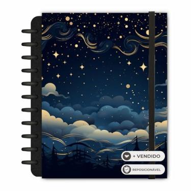 Imagem de Caderno de Disco Noite Celestial 160 pgs 90g Capa Dura 6 Divisórias Inteligente Grande ~20 cm x 27 cm Achala