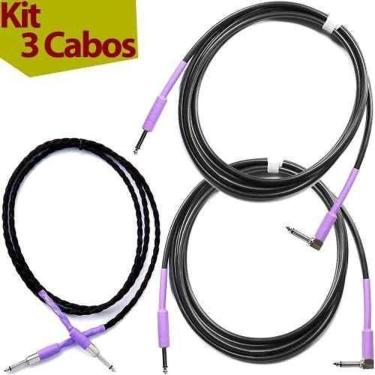 Imagem de Kit Cabos Tecniforte P10 Stack 1M + 2 Cabos Rai Br