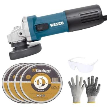 Imagem de Kit Completo Esmerilhadeira Angular Wesco 900W 5 Pol Ws4750