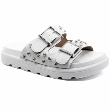Imagem de Rasteira Vizzano Floather Strass Feminina - Branco - 38