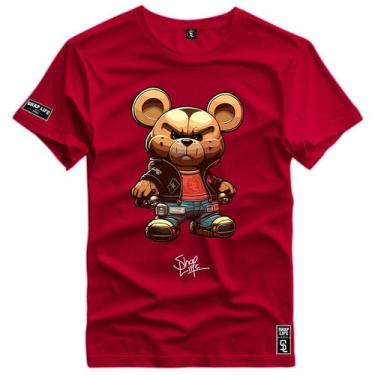 Imagem de Camiseta Coleção Little Bears Urso Futurista Shap Life, G3, Bordô