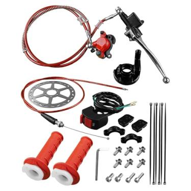 Imagem de Kits de guidão de sistema de freio hidráulico para mini bicicleta, adequado para Baja Doodle Bug 79cc Dirt Bug DB30 Blitz Predator 212cc Mega Moto com cabo de acelerador de disco de freio a disco e