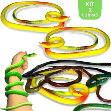 Imagem de Kit 2 Cobras Falsas De Brinquedo Realista Grande De Borracha - Cs Impo