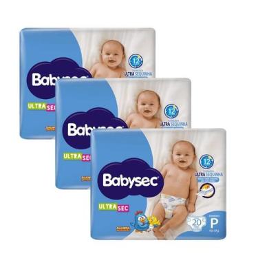 Imagem de Kit 3 Fraldas Babysec Ultrasec Jumbo Galinha Pintadinha P com 20 unida