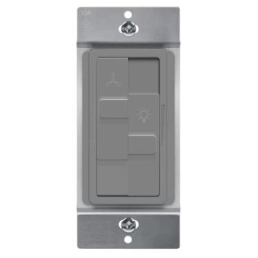 Imagem de TOPGREENER Interruptor Dimmer Combinado Kalide Com Controle De Ventilador 3 Velocidades, Luz E Combinação, Polo Único, 2,5 A, 200 W Led/Cfl, Fio Neutro Não Requerido, Tgdsfs3-Gy, Cinza