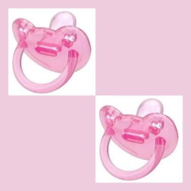 Imagem de 02 Chupeta De Silicone Nº 2 Ortodôntica E Calmante Rosa - Kuka