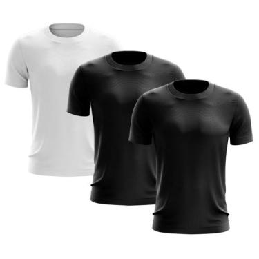 Imagem de Kit 3 Camisetas Masculina Manga Curta Dry Básica Lisa Proteção Solar U