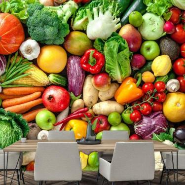 Imagem de Papel de Parede Frutas Legumes Saúde Cozinha Sala Adesivo - 157pcm - A