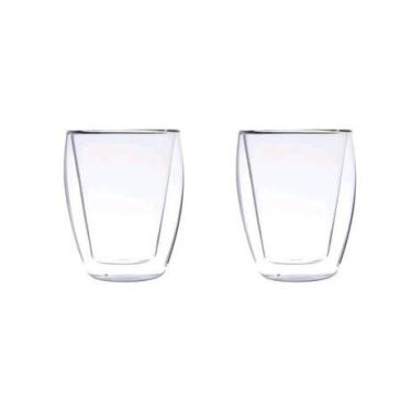Imagem de Cj 2 Copos P/Chá Dupla Parede de Vidro 260ml Lyor