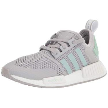 Imagem de adidas Originals Tênis masculino NMD_r1 Legacy, Cinza/verde blush/branco, 9.5
