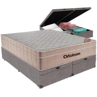 Imagem de Cama Box Baú E Colchão Airtech Molas Ensacadas Queen Ortobom Queen Cin