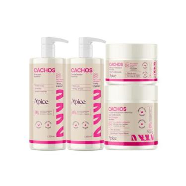 Imagem de Kit Shamp 1L, Cond 1L, Máscara e Ativador Cachos Nova Fragrância - Api