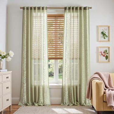 Imagem de Cortinas jinchan Winslow Sheer 24cm para quarto e sala de estar