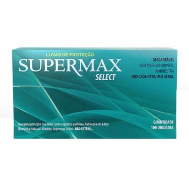 Imagem de Luvas de Látex com Pó Bioabsorvível, Branco, Tamanho M, Ambidestra, Anatômica, Descartável para Procedimentos Médicos, 100 Unidades - Supermaxx