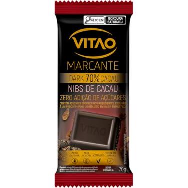 Imagem de 'Chocolate Vitão Dark 70% Cacau Nibs de Cacau Zero Açúcar 70g