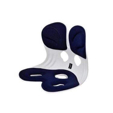 Imagem de Apoio para Lombar Azul G Corrige a Postura com Almofada Ergonômica de 