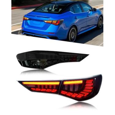 Imagem de Conjunto de luzes traseiras adequado para Nissan Sylphy/Sentra 2019 2020 2021 2022 luzes traseiras LED luzes traseiras conjunto de animação de arranque indicador dinâmico sequencial luzes traseiras