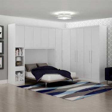 Imagem de Guarda-roupa Casal 11 Portas 6 Peças Modulado Cairo Neve