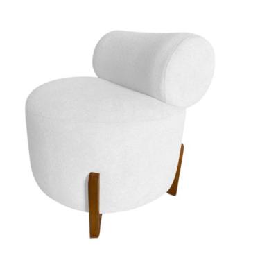 Imagem de Poltrona Decorativa Mônaco Couro Branco - Mansão Decor