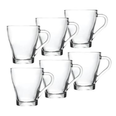 Imagem de Conjunto 6 Canecas Murlin 265ml Vidro Copo Cozinha Café Chá Dia das Mã