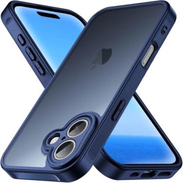 Imagem de Compatível com iPhone 17, capa fina antiarranhões PC fosco translúcido e TPU flexível à prova de choque capa de telefone para Apple iphone17 (azul)