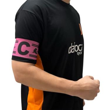 Imagem de Faixa Braçadeira de Capitão Adulto Ajustável Rosa e Preto Dafoca Sports