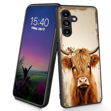 Imagem de Bxgolkgd Projetada para Galaxy A17 5G, capa protetora antiderrapante de silicone TPU macio e fino à prova de choque para Samsung Galaxy A17 5G 2025 de 6,7 polegadas - Vaca bonita das terras altas