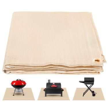 Imagem de Tapete de fogueira de 101,6 cm x 101,6 cm - Tapete de fogão à prova de fogo para deck churrasco fogão a lenha - Tapete resistente ao fogo sob a churrasqueira proteção de isolamento do acampamento