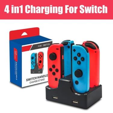 Imagem de Base de carregamento Nintendo Switch 4 em 1 Joy-con/Pro Controller - O