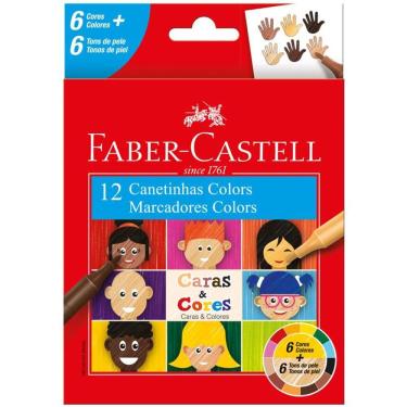 Imagem de Caneta hidr caras e cores 150112CCZF 12 cores Faber-Castell