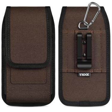 Imagem de ykooe Coldre para celular compatível com Samsung Galaxy S25/S24/S23/S22/S21/S20 Ultra, Pixel 8/7 Pro - Clipe de cinto e porta-cartão, Coffee-XXL