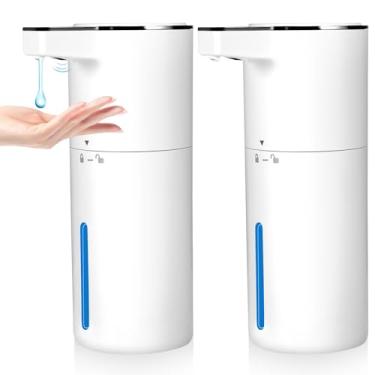 Imagem de Dispensador automático de sabonete líquido Touchless, pacote com 2 dispensadores de lavagem à mão com sensor inteligente de 382 g, recarregável por USB e ajustável para pia de banheiro, cozinha