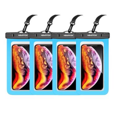Imagem de Pacote com 4 bolsas para celular à prova d'água de 21,6 cm – Bolsa seca subaquática – Capa protetora transparente à prova d'água para iPhone 16 15 14 Pro Max Plus Samsung Galaxy S25 S24 Ultra Note