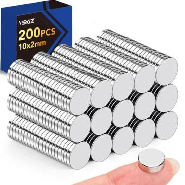 Imagem de Ímãs de geladeira VSKIZ 10x2mm, pequenos, redondos, 200 unidades